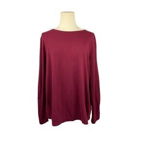 Women's Dress Barn Burgandy Long Sleeve Top - size 14/16